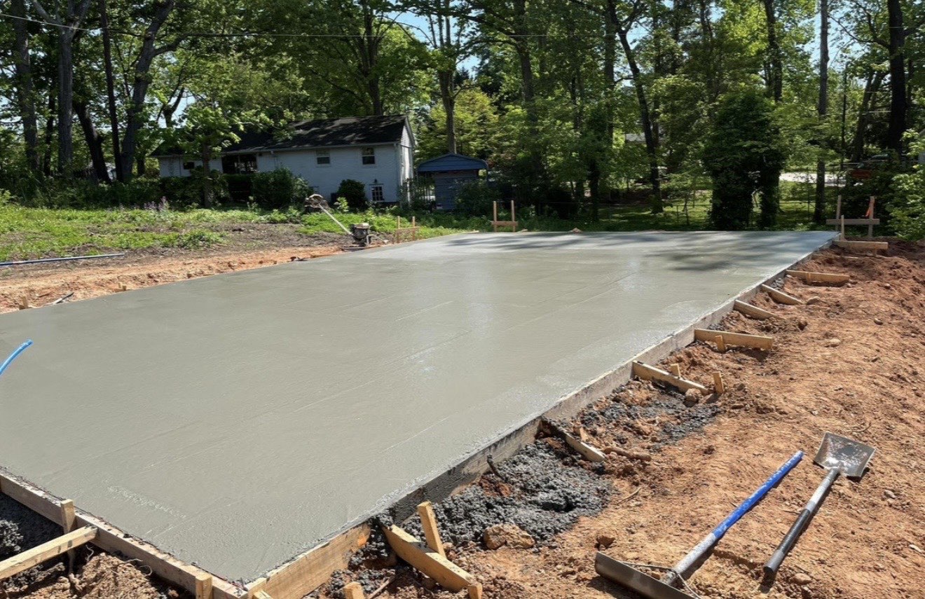 Step 11: Bull Floating — concrete project by Local Concrete Lake Norman